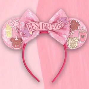 NEW! Pretty in Pink Best Day Ever Minnie Mouse Ears Headband!
